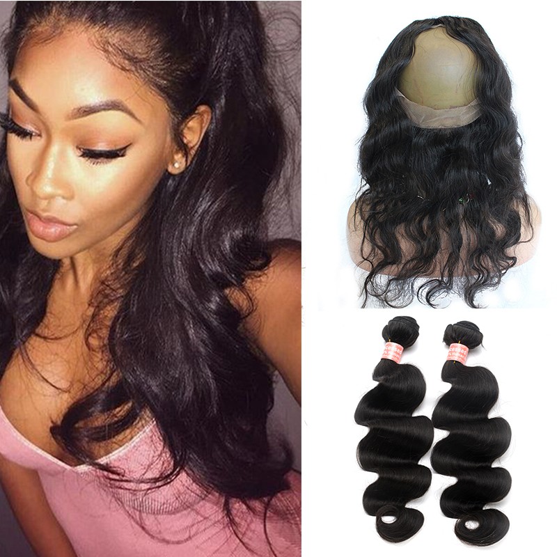 Body Wave 360 Lace Frontal With 2 Bundles Human Hair 360 Frontal Closure Youmayhair 